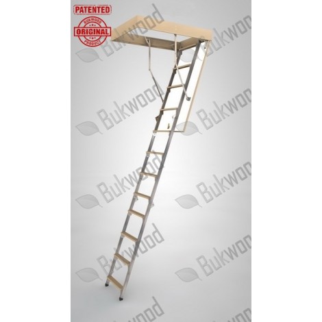 Складні горищні сходи Bukwood ECO+ Metal Standard 110х90 см