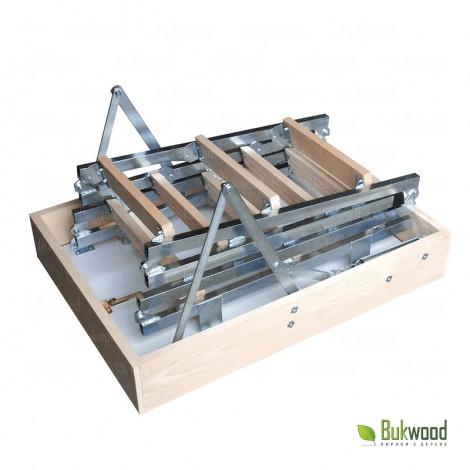 Складні горищні сходи Bukwood ECO+ Metal Mini 100х90 см
