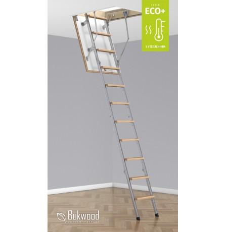 Складні горищні сходи Bukwood ECO+ Metal Mini 90х90 см