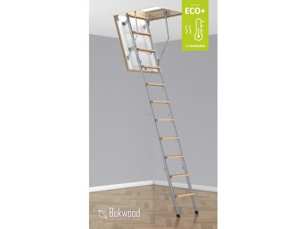 Складні горищні сходи Bukwood ECO+ Metal Mini 80х60 см