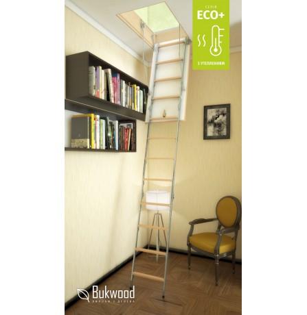 Складні горищні сходи Bukwood ECO+ Metal Standard 110х80 см