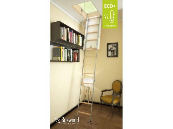 Складні горищні сходи Bukwood ECO+ Metal Standard 110х60 см