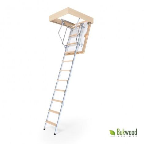 Складні горищні сходи Bukwood EXTRA Metal Mini 80х80 см