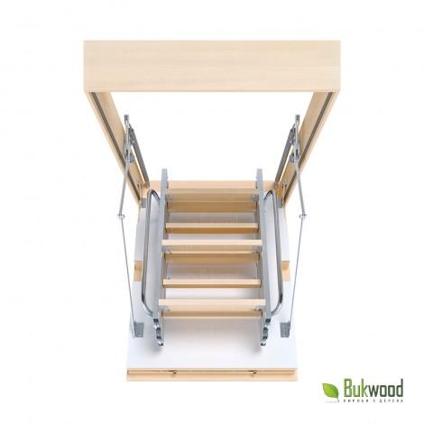 Складні горищні сходи Bukwood EXTRA Metal Mini 80х80 см