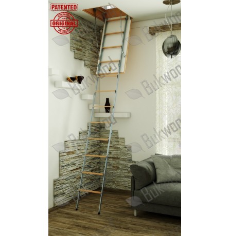 Складні горищні сходи Bukwood EXTRA Metal Standard 120х60 см