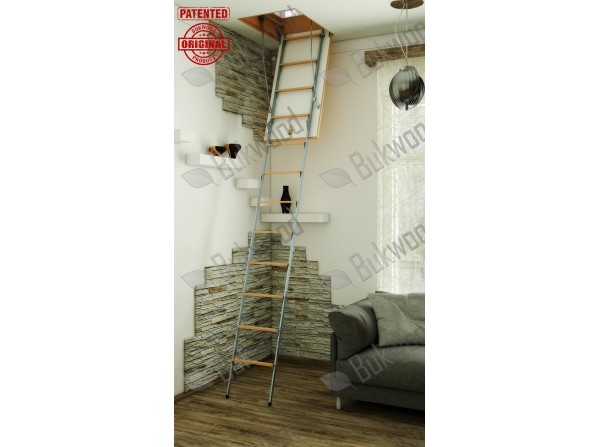 Складні горищні сходи Bukwood EXTRA Metal Standard 120х60 см