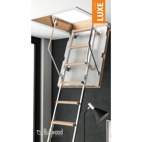 Складні горищні сходи Bukwood LUXE Metal Mini 80х70 см