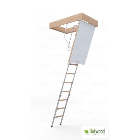 Складні горищні сходи Bukwood LUXE Metal Standard 110х90 см
