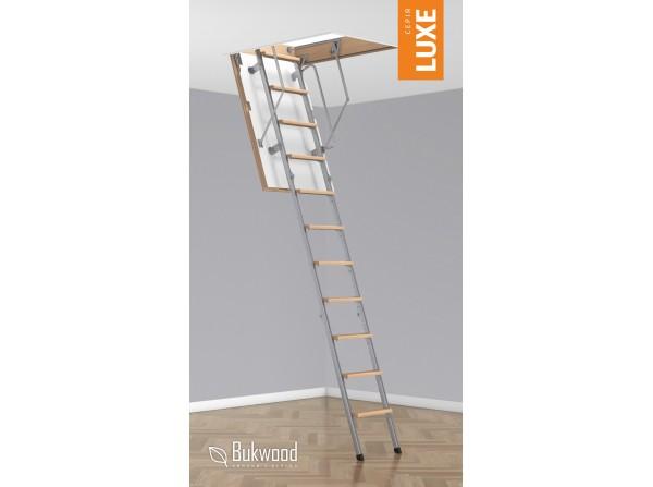 Складні горищні сходи Bukwood LUXE Metal Standard 110х80 см