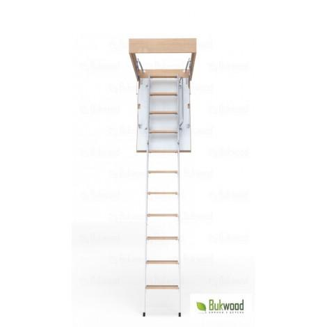 Складні горищні сходи Bukwood LUXE Metal Standard 110х60 см