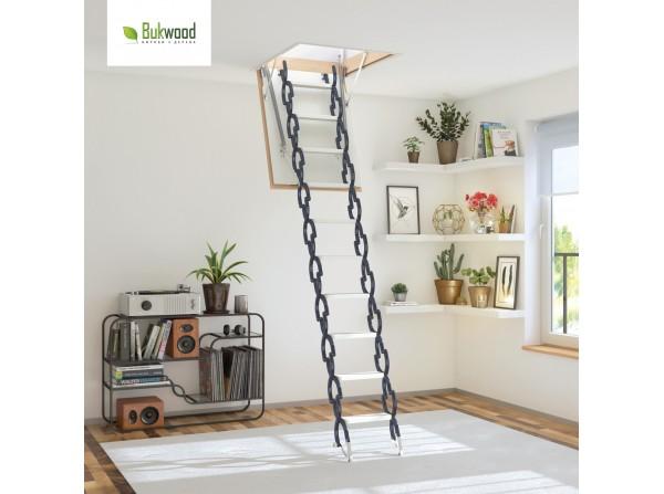 Ножичні горищні сходи Bukwood Steel Clips 100х90 см