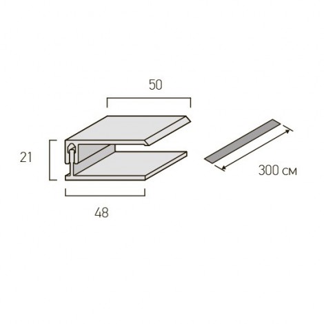 Фінішна планка для фасадних панелей VOX Kerrafront Wood Design FS-252 60х3000 мм