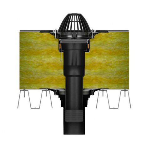 Покрівельна воронка з уловлювачем листя і підігрівом для ПВХ мембрани Flagon 110х600 мм