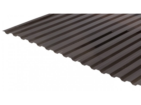 Профільований монолітний полікарбонат бронзовий BauGlas 1050х6000 мм