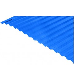 Профилированный монолитный поликарбонат синий BauGlas 1050х2000 мм