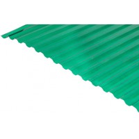 Профільований монолітний полікарбонат зелений BauGlas 1050х3000 мм