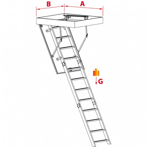 Сходи для горища 4-х секційні OMAN KOMFORT 110х60 см