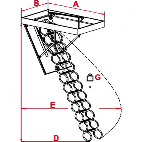 Ножичні сходи для горища OMAN FLEX TERMO METAL BOX 80х60 см
