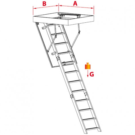 Горищні сходи 4-х секційні OMAN LONG EXTRA 140х55 см