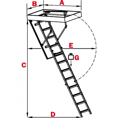 Сходи на мансарду трисекційні OMAN STALLUX TERMO 110х70 см