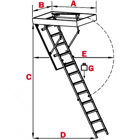 Горищні сходи 4-х секційні OMAN MINI TERMO 100х60 см